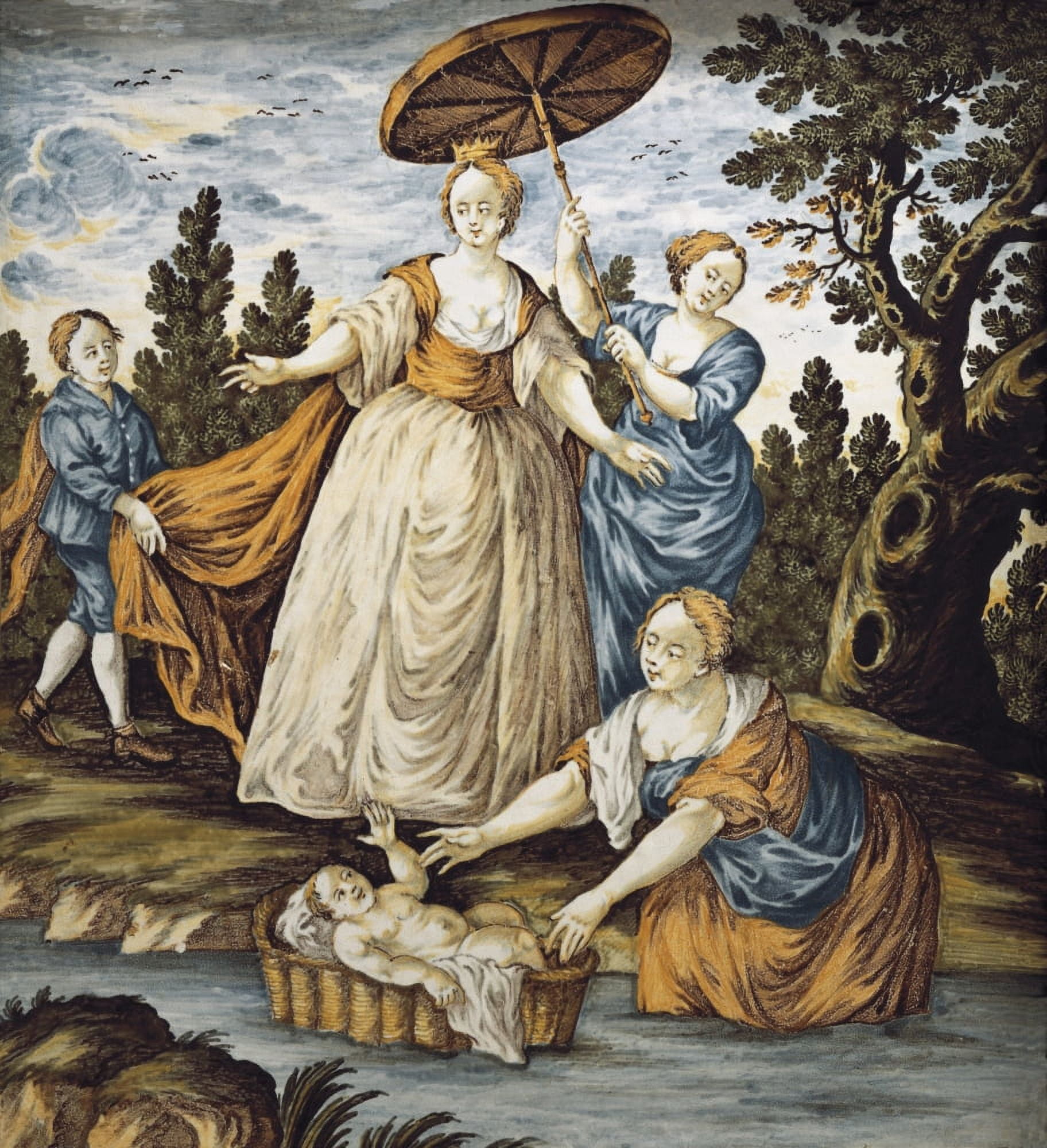 Moses Saved From The Water Canvas Art - (18 x 24)