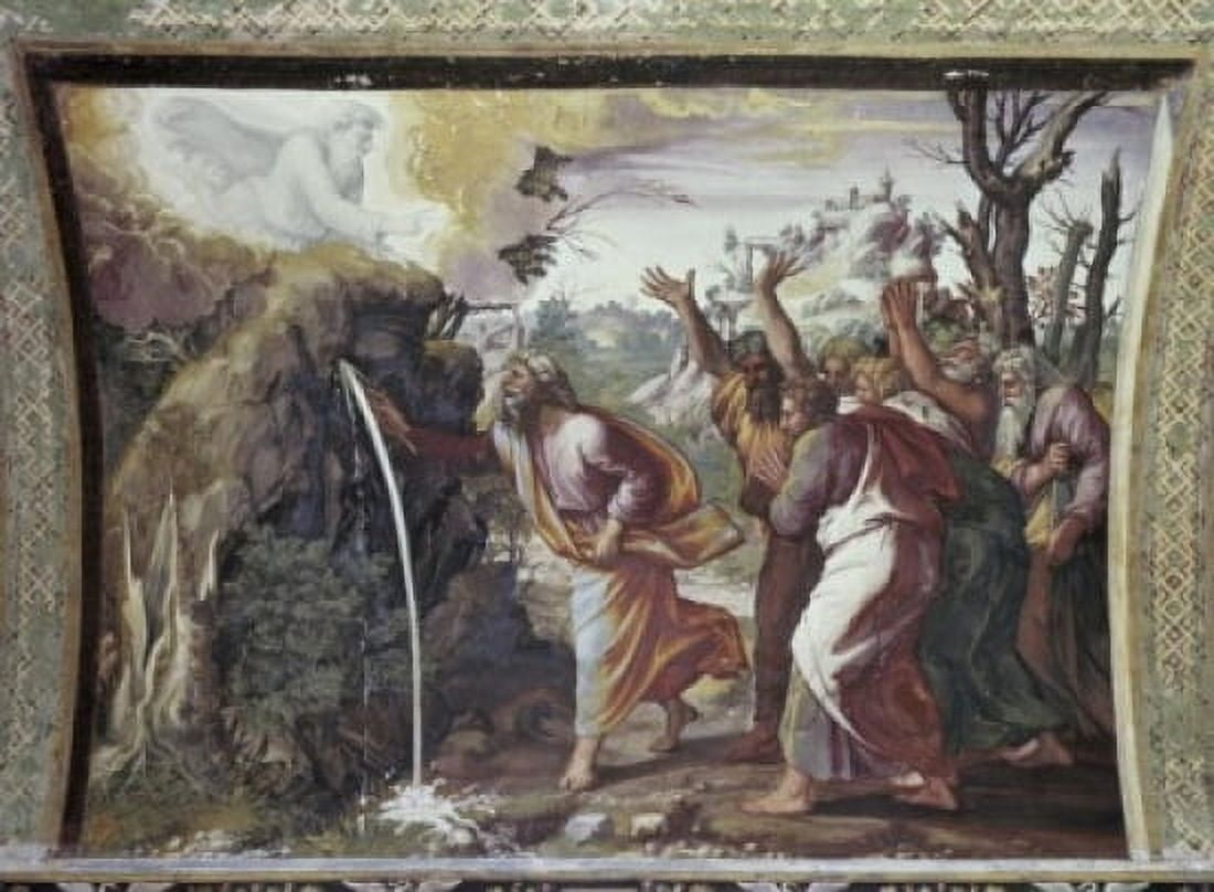 Moses Strikes the Rock Raphael (1483-1520 Italian) St Peters Basilica Vatican City Canvas Art - Raphael (24 x 36)