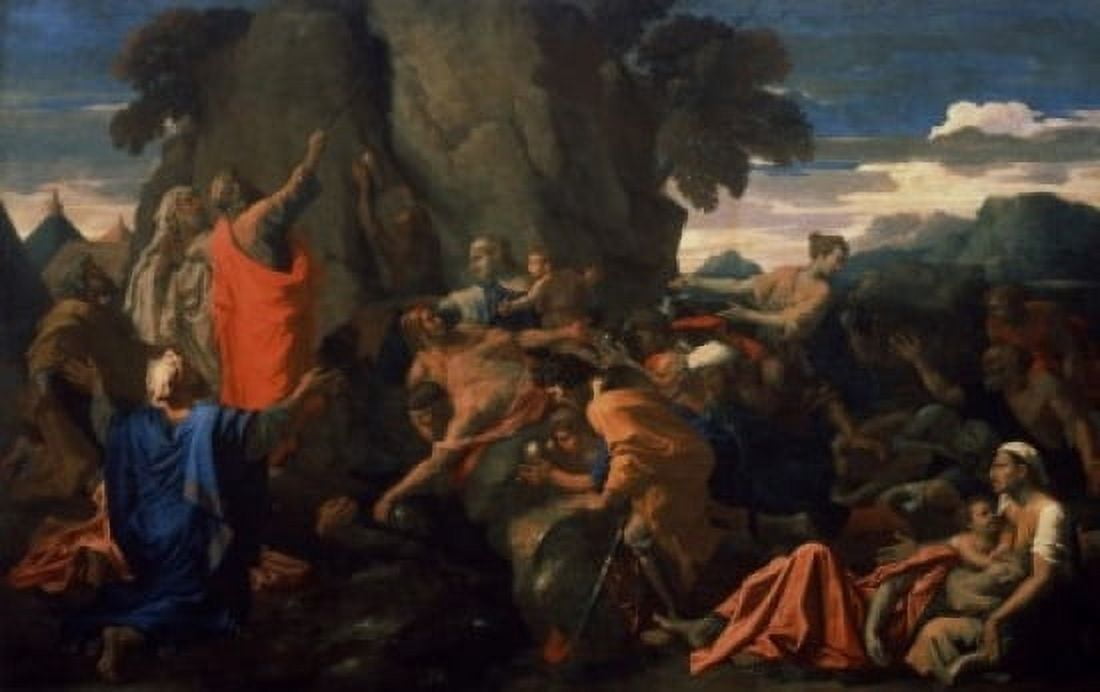 Moses Striking The Rock 1649 Nicolas Poussin (1594-1665 French) State Hermitage Museum St Petersburg Russia Canvas Art - Nicolas Poussin (24 x 36)