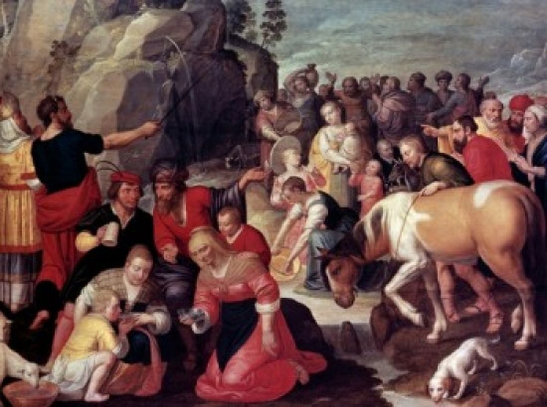 Moses Striking the Rock by Adam van Noort (1562-1641) Canvas Art - Adam van Noort (24 x 36)