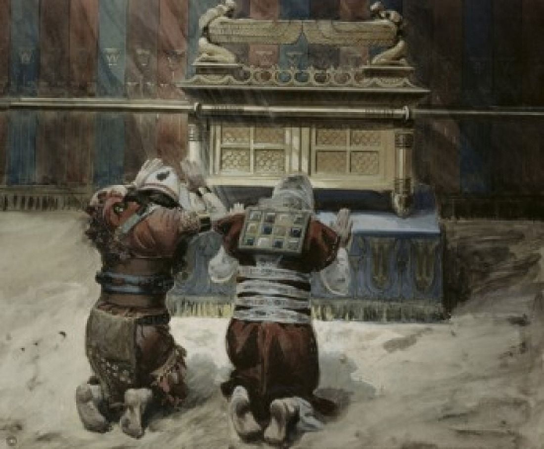 Moses and Joshua in the Tabernacle James Tissot (1836-1902French) Jewish Museum New York USA Canvas Art - James Tissot (24 x 36)