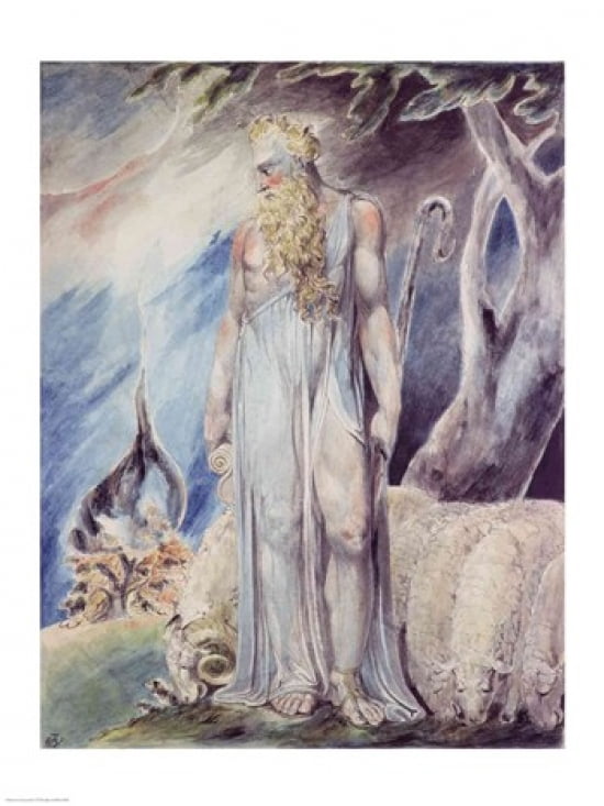 Moses and the Burning Bush Canvas Art - William Blake (18 x 24)