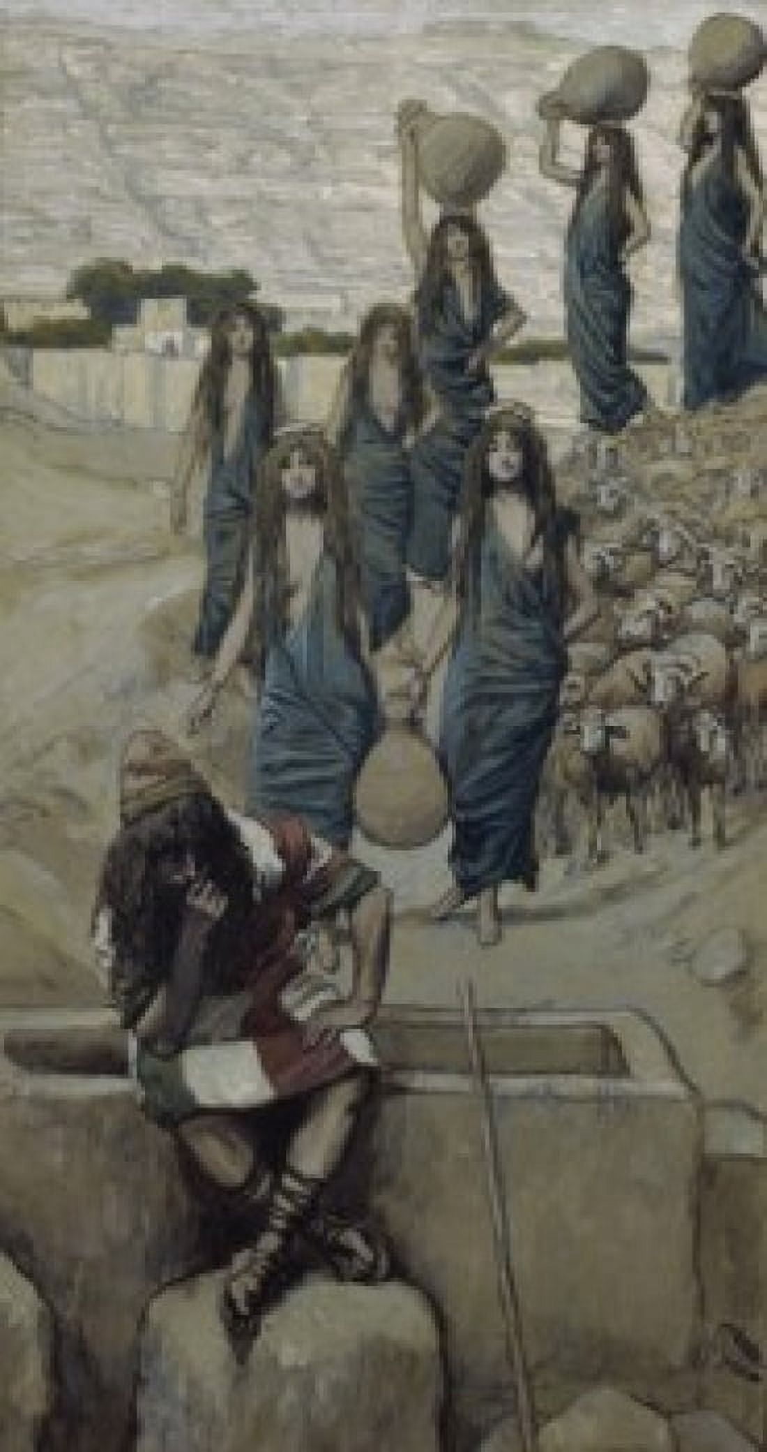 Moses at the Well at Midian James J Tissot (1836-1902French) Jewish Museum New York Canvas Art - James Tissot (24 x 36)