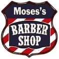 thumbnail image 1 of Moses's Barber Shop Sign Shield Metal Gift Hair Gift 211110020475, 1 of 1
