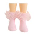 thumbnail image 1 of Mosey 1 Pair Children Socks Lolita Princess Style Floral Lace Decor Solid Color Soft Breathable Elastic Anti-slip Ballet Dancing Performance Socks, 1 of 8