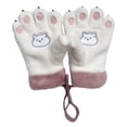 thumbnail image 1 of Mosey 1 Pair Cute Bear Paw Gloves Super Soft Ultra-thick Wear Resistant Cold-proof Winter Warm Gloves for Women, 1 of 8