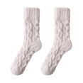 thumbnail image 1 of Mosey 1 Pair Men Winter Socks Mid-tube Coral Fleece Thickened Warm Soft Elastic Anti-slip No Odor Sweat Absorption Solid Color Sports Socks, 1 of 8