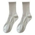 thumbnail image 1 of Mosey 1 Pair Unisex Socks Pure Color Knitted Mid-tube Ankle Protection Soft High Elasticity Anti-slip Warm No Odor Sweat Absorption Adult Four Seasons Sports Socks, 1 of 8