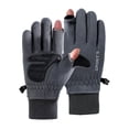 thumbnail image 1 of Mosey 1 Pair Winter Cycling Gloves Great Friction Palm Anti slip Five Fingers Thick Warm Elastic Wrist Windproof Finger flip Unisex Outdoor Gloves, 1 of 8
