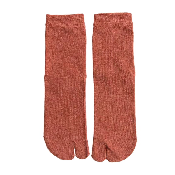 Mosey 1 Pair Women Sock Middle Tube Two Toes Solid Color Soft High Elasticity Anti-slip Ankle Protection Sweat Absosrption Fall Winter Socks