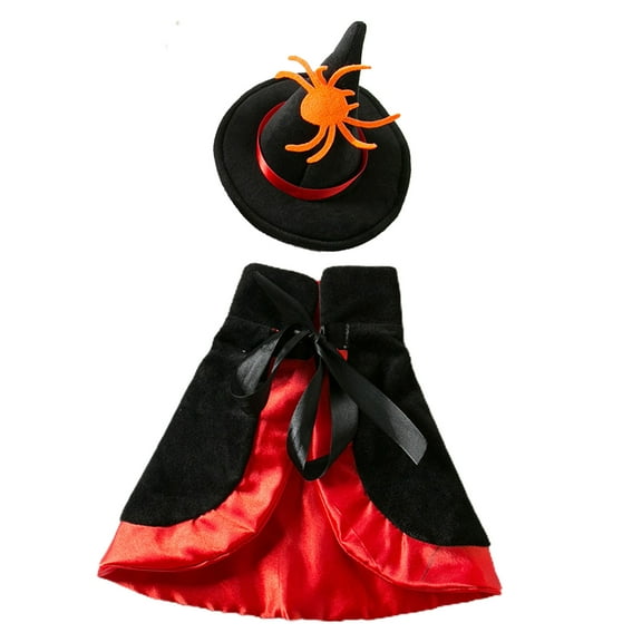 Mosey 1 Set Halloween Pet Costume Breathable Comfortable Adjustable Dogs Cats Wizard Hat Cloak Set Pet Supplies