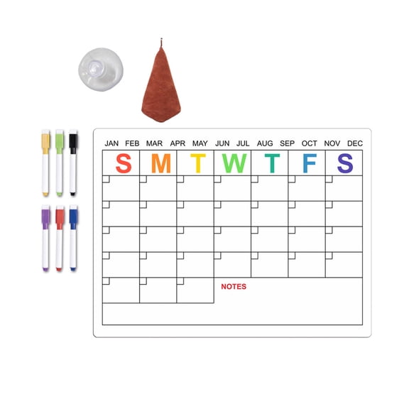 Mosey 1 Set Magnetic Message Board Refrigerator Magnet Erasable Writing Surface Weekly Planner for Home Kitchen