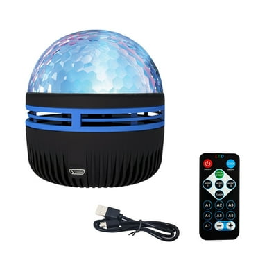 Mosey 1 Set RGB Party Lamp Rechargeable Remote Control Wide Application Flicker Free Non-Glaring Rotating RGB Colorful Lamp Club Party LED Light Set Home Supplies