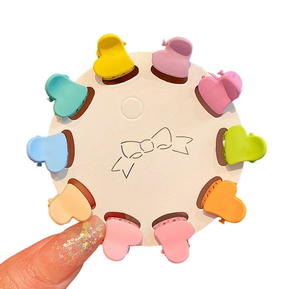Mosey 10 Pcs/Set Kids Flower Hairpins Sweet Solid Color Anti-slip Lightweight Bangs Clips Small Claw Hair Decoration Styling Tool Children Hair Accessory