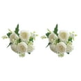 thumbnail image 1 of Mosey 2Pcs Artificial Rose Flowers Decoration Pastoral Style Floral Scene Layout Props Faux Silk Flower Bouquet Arrangement Wedding Holiday Party Table Centerpieces Home Decoration, 1 of 8