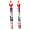 thumbnail image 1 of Mosey 2Pcs Christmas Ballpoint Pens 6 Color Creative Stationery Gift Set with Festive Designs Smooth Writing Wear-Resistant Ballpoint Pens, 1 of 7