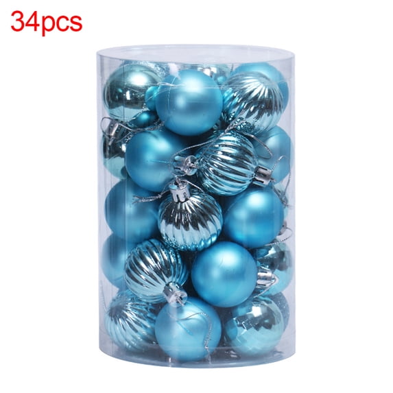 Mosey 34Pcs Plated Christmas Ball Hanging Bauble Xmas Tree Ornament Home Party Decor