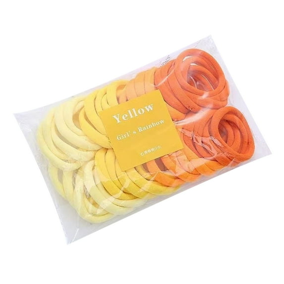 Mosey 38Pcs Gradient Color Elastic Hair Ties Women Simple Seamless Soft Hair Bands Ponytail Holder Headdress Hair Accessories