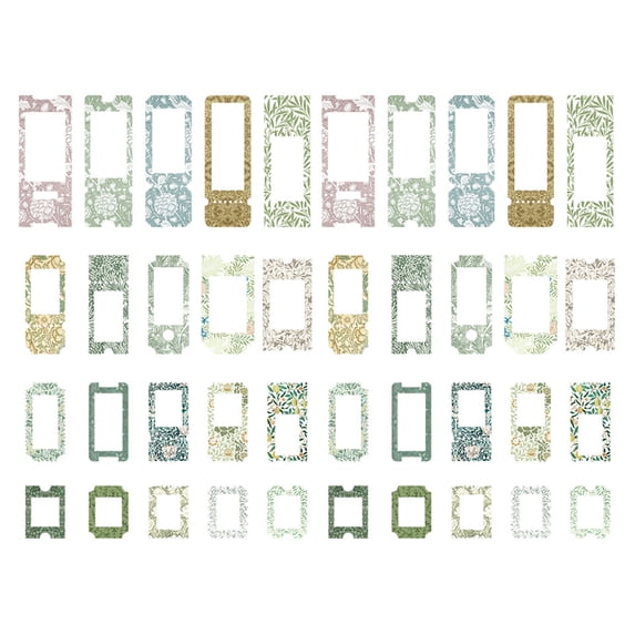 Mosey 40Pcs/Set Scrapbook Decoration Frame Vintage Hollow White Kraft Paper Thick Planner Diary Journalist Decorative Card DIY Supplies