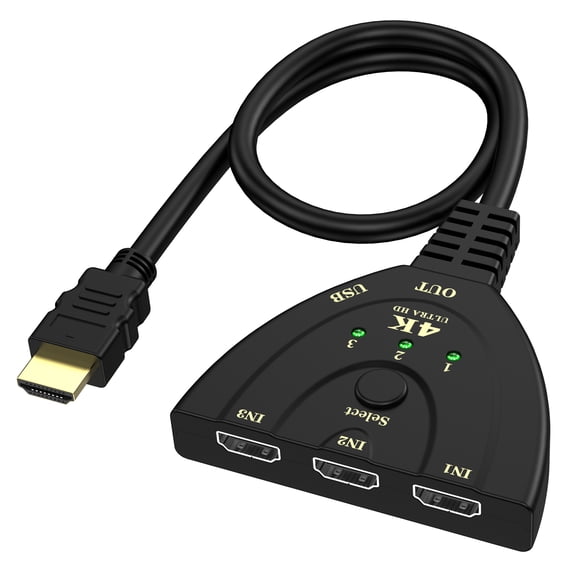 Mosey 4K HD-compatible Switcher3-in 1 Out with Button Fast Switching Delicate Accurate Sound Effects -compatible Converter