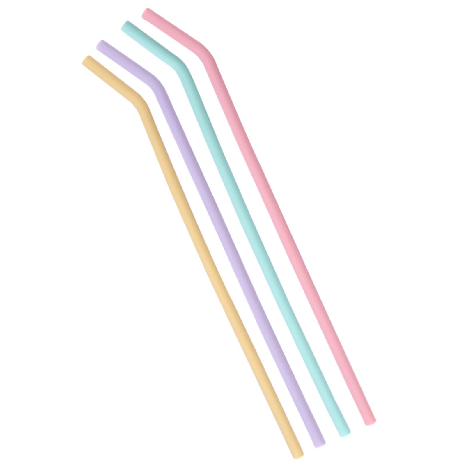 Mosey 4Pcs Reusable Silicone Straws Set Easy to Clean Bend Colorful ...