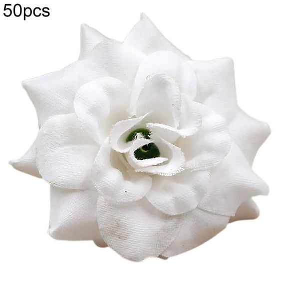 Mosey 50Pcs Artificial Flowers Vivid DIY Weather-resistant Elegant Fake Rose Wedding Flowers Holiday Supplies