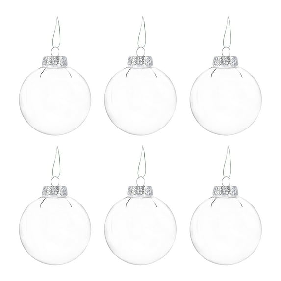 Mosey 6 Pcs/Set Christmas Tree Decoration Transparent Lightweight Decorative Portable Exquisite Decorate Plastic Shatterproof Christmas Balls for Home Decor