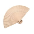 thumbnail image 1 of Mosey 8-Inch Sandalwood Folding Fan Chinese Style Hollow Ribs Catwalks Dance Performance Photo Props Portable Summer Wooden Hand Held Fan Party Supplies Gift, 1 of 8