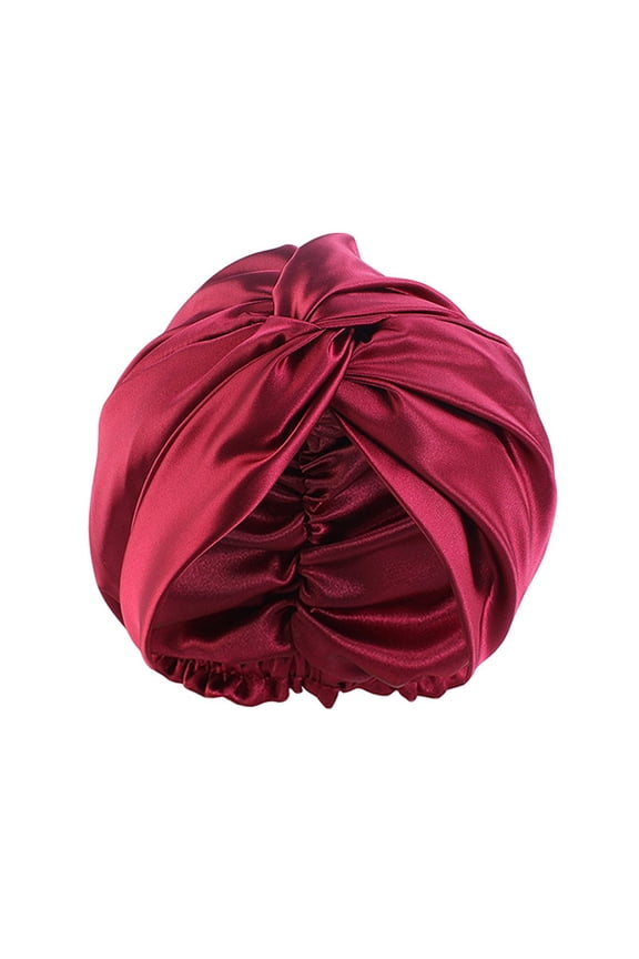 Adjustable Satin Faux Silk Bonnet Front Knot Back Adjustable Buckle Large Long Curly Hair Wrap Elastic Drawstring Beauty Hat