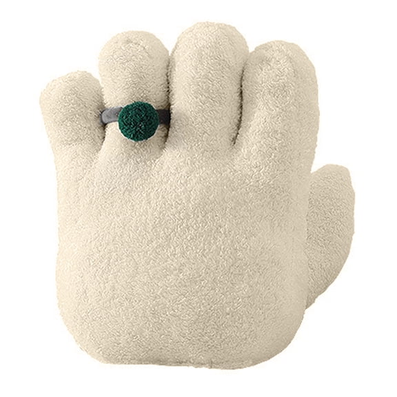 Mosey Alien Palm Pillow with Detachable Green Ring Fun Soft Hand-Shaped Hidden Zipper Cushion for Creative Home Decoration