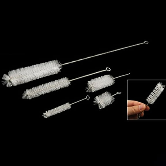 Mosey Aquarium Brush,5 Pcs White Bristle Aquarium Fish Tank Water Pump Tube Clean Cleaning Brush