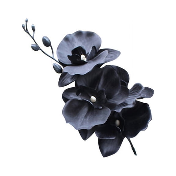 Mosey Artificial Flower,Artificial Flower Simulation Floral Fabric Black Phalaenopsis Fake Flower for Home