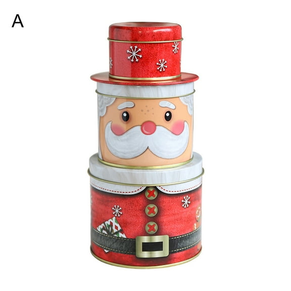 Mosey Candy Holder Xmas Theme Multifunctional 3 Layers Christmas Style Cookie Treat Boxes for Home