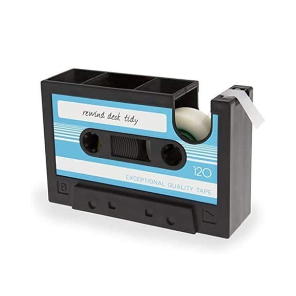 Mosey Cassette Tape Desk Organizer Retro Creative Pen Holder Stationery Storage for Office Students Dispenses Tape