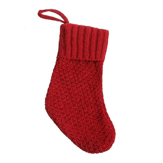 Mosey Christmas Stockings Wear Resistant Large Capacity Solid Color Knitted Stockings Xmas Tree Hanging Decoration