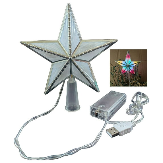 Mosey Christmas Tree Topper Star Waterproof Soft Lighting Battery Powered LED Glowing Light Christmas Tree Ornament