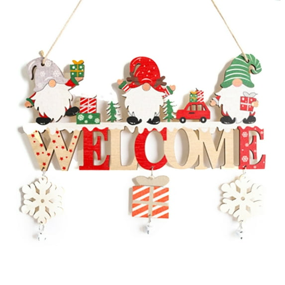 Mosey Christmas Wood Door Sign Santa Gnome Snowman Elk Indoor Outdoor Decoration Front Door Wall Hanging Welcome Doorplate Pendant Party Scene Setting Prop