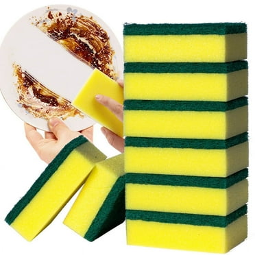 Mosey Cleaning Sponge Pads,2Pcs Double Side Home Kitchen Dish Wash Cleaning Sponge Scrubbing Scouring Pads