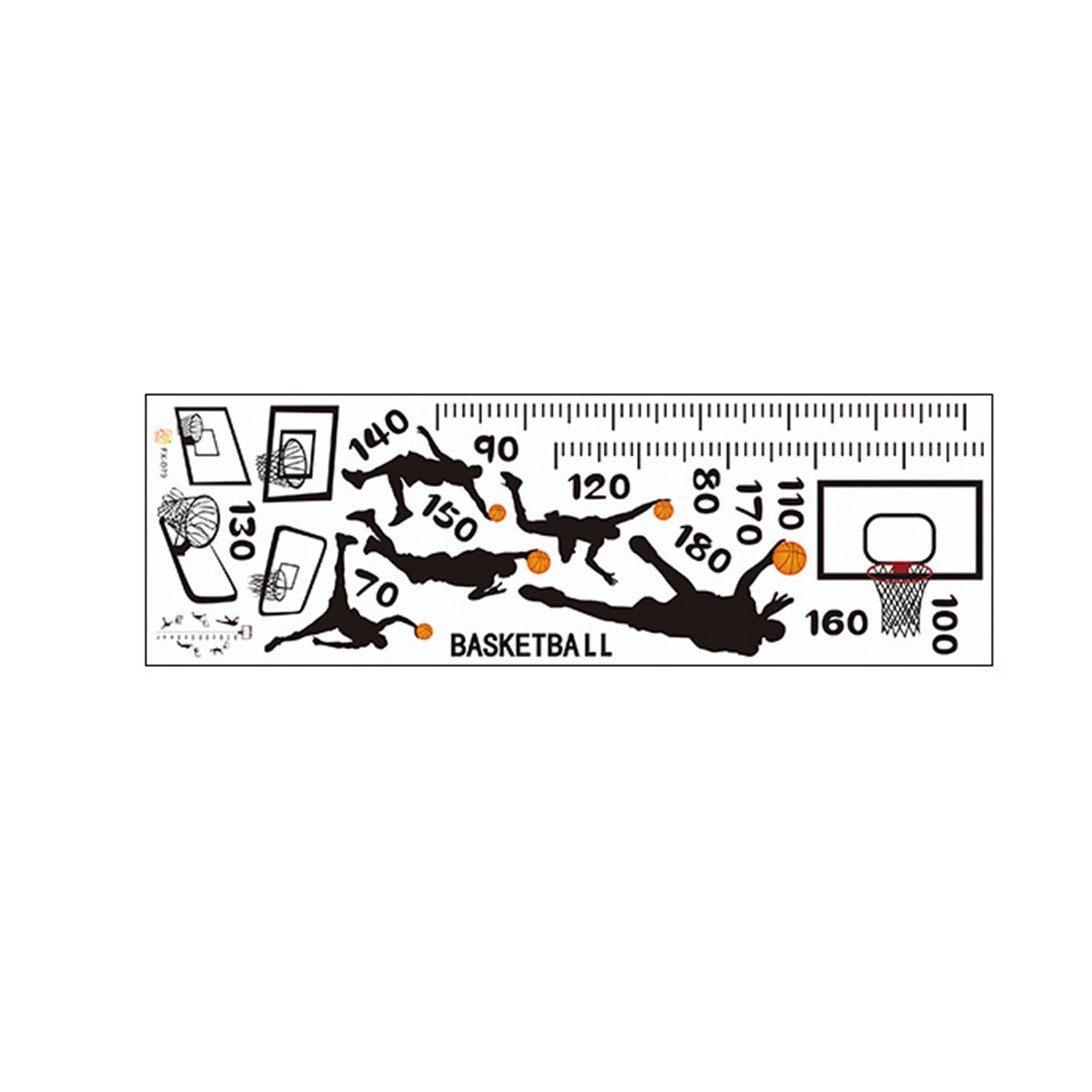Mosey Creative Basketball Height Chart Sticker Growth Height Chart