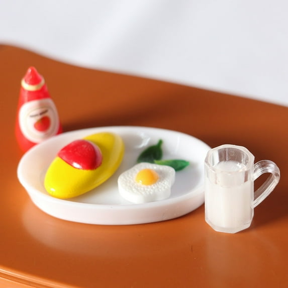 Mosey Dollhouse Bread Milk Smooth Miniature Dollhouse Bread Milk Model Best Gift Creative for Playing