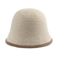 thumbnail image 1 of Mosey Fall Winter Knitted Bucket Hat Simple Fashion Low Profile Soft Thickened Warm Cotton Women Girls Knitting Fisherman Cap, 1 of 8