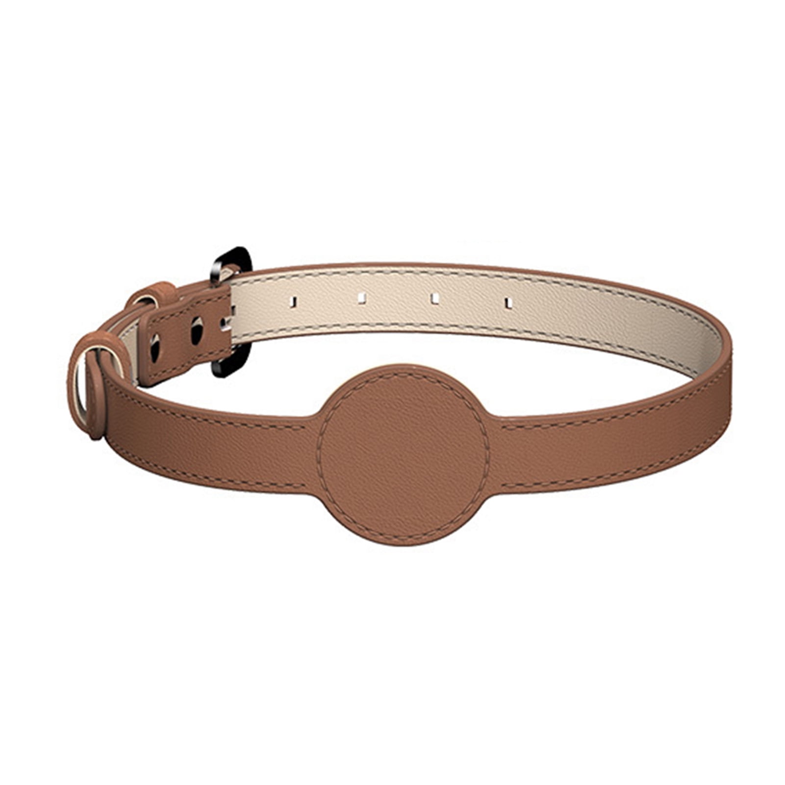 Mosey Faux Leather Cat Collar GPS Location Solid Color Pet Collar