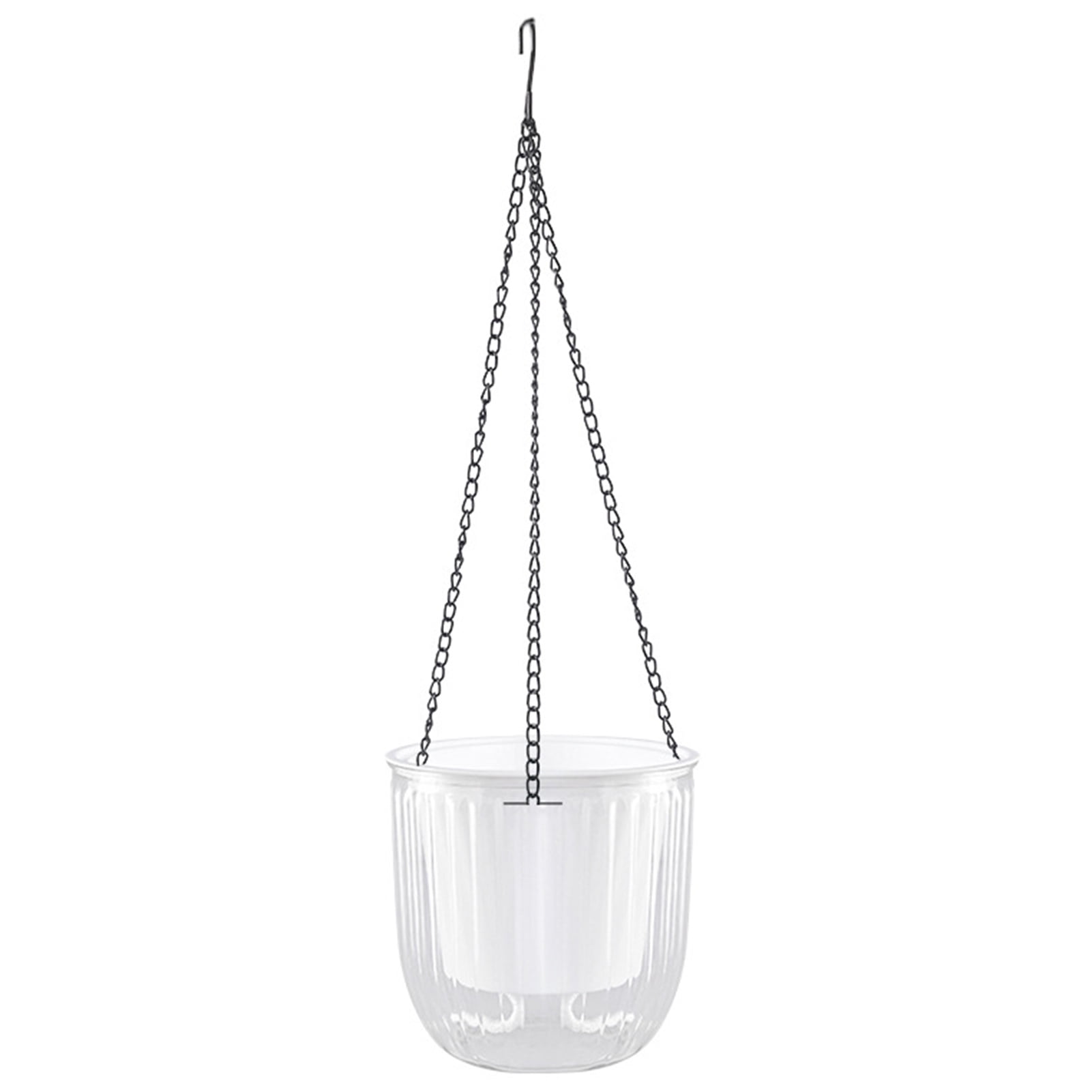 Mosey Flowerpot Self-Watering Visible Water Level Hanging Planter Pot Basket with Drainage Holes for Indoor Outdoor