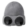 thumbnail image 1 of Mosey Glasses Knitted Hat Unisex Bomber Hat Solid Color Elastic Soft Warm Anti-slip Regular Fit Ear Protection Windproof Decorative Winter Beanie Headwear, 1 of 8