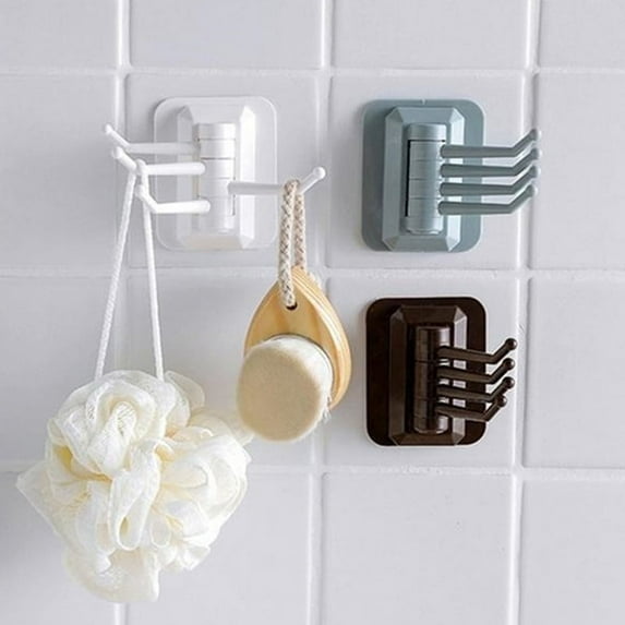 Mosey Hook Hanger,Kitchen Bathroom Wall Mount Self Adhesive Hooks Rotary Towel Sundries Hanger