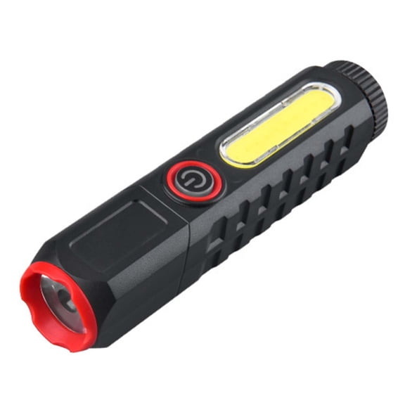 Mosey LED Flashlight Waterproof High Brightness Long Irradiation Distance Compact Size Tail Magnet Design Rechargeable Tactical Flashlight LED Torch with Side Light Camping Supplies