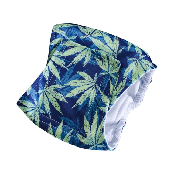 Mosey Male Dog Diaper Lightweight Dog Wraps Cartoon Print Fastener Tape Washable Dog Diaper Elastic Trim Dog Belly Band Pet Menstrual Pants