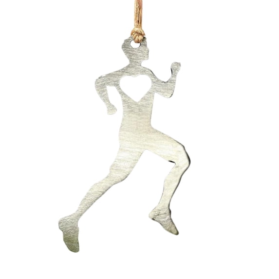 Mosey Men Women Runner Snowman Hanging Decoration Hollow Love Heart Heavy Duty Metal Craft Running Boy Girl Ornament Pendant Sports Enthusiast Gift