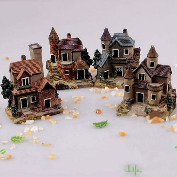 Mosey Miniature Fairy House,Miniature House Fairy Garden Micro Landscape Home Decoration Resin Craft Decor