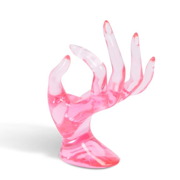 Mosey OK Gesture Jewelry Display Holder Hand-shape Modern Heavy Duty Plastic Desktop Necklace Ring Bracelet Show Organizer Stand Rack
